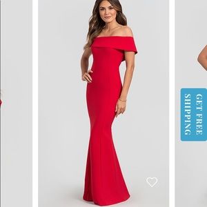 Red off the shoulder gown size L